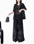 Mesh Diamond Pattern Tops & Pants Co-ord
